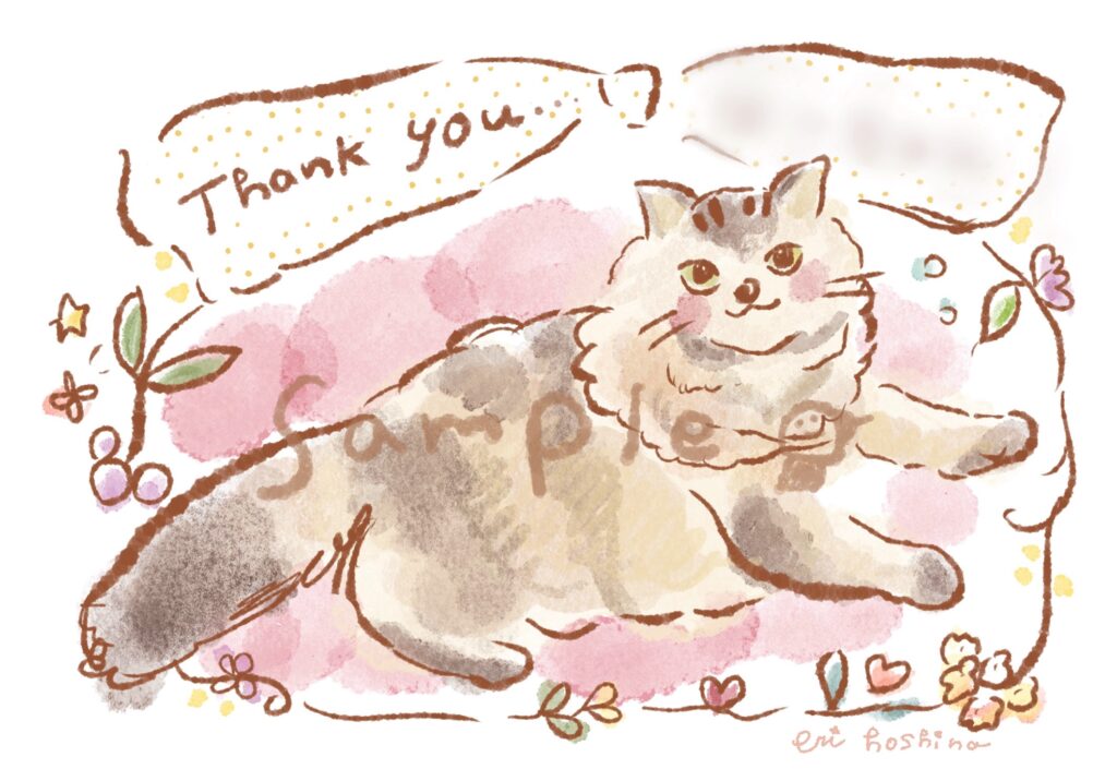 イラストオーダー　ねこ　完成品